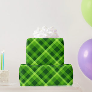 Mooie boom groen geruite inpakpapier
