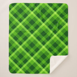 Mooie boom groen geruite medium sherpa deken
