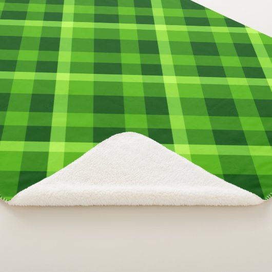 Mooie boom groen geruite medium sherpa deken (3/4)