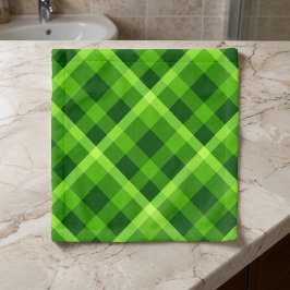Mooie Boom Groen Geruite Washand Washandje