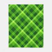 Mooie boom groene geruite fleece deken medium (Voorkant)