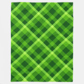 Mooie boom groene geruite grote fleece deken (Voorkant)