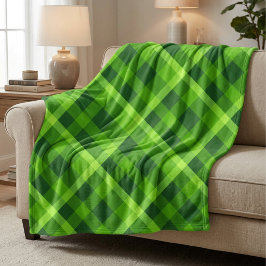 Mooie boom groene geruite grote fleece deken