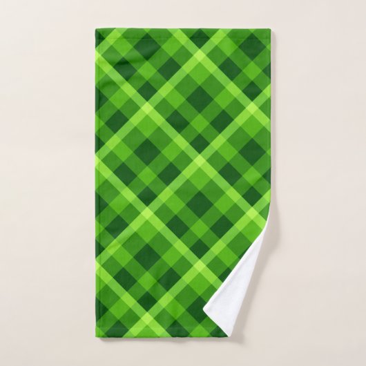 Mooie boom groene geruite handdoek (Handdoek)