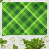 Mooie boom groene geruite keukenhanddoek (Gevouwen)