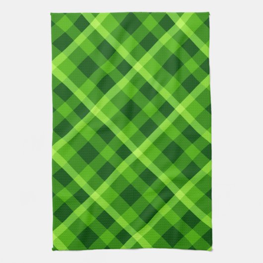 Mooie boom groene geruite keukenhanddoek (Verticaal)