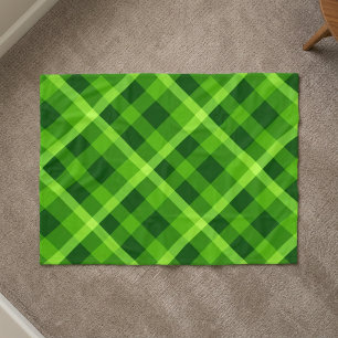 Mooie boom groene geruite kleine fleece deken