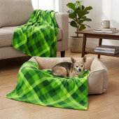 Mooie boom groene geruite kleine fleece deken