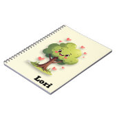 Mooie Boom Liefde Rode Harten Spiraal Notebook Notitieboek (Linkerzijde)