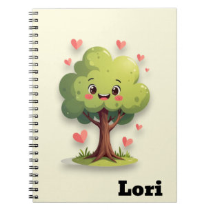 Mooie Boom Liefde Rode Harten Spiraal Notebook Notitieboek