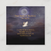 Mooie boom met lampions, maan en bocht vierkante visitekaartje (Achterkant)