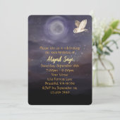 Mooie boom met lampions, maan, oraal, vogeldag kaart (Staand voorkant)