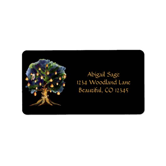 Mooie boom met langoestoornopen, vos etiket (Voorkant)