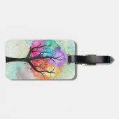 mooie boom pastel kleuren Abstract olieverfschilde Bagagelabel (Achterkant horizontaal)