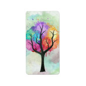 mooie boom pastel kleuren Abstract olieverfschilde Etiket (Voorkant)