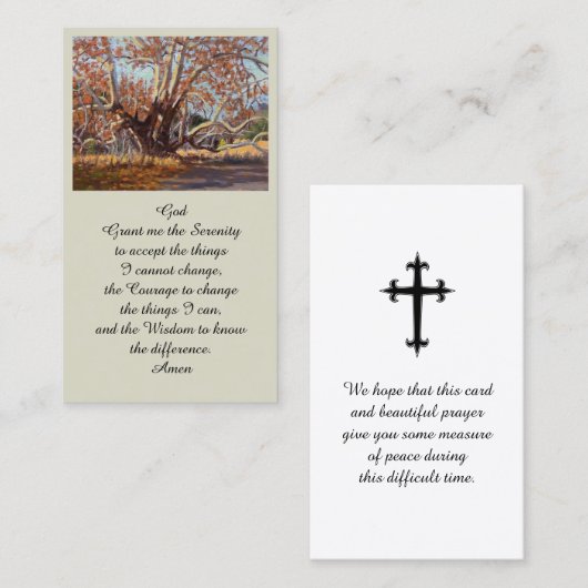 Mooie boom portret memorial sympathie kaart visitekaartje (Voorkant / Achterkant)