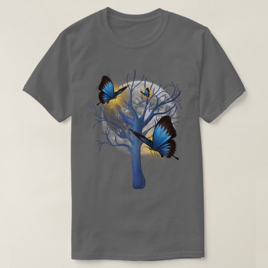 Mooie boomgeoriënteerde vlinders t-shirt (Design voorkant)