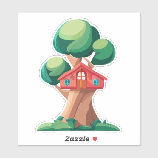 Mooie boomhut sticker (Vel)