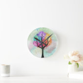 Mooie boompastel kleuren Abstracte olieverf Ronde Klok (Huis)