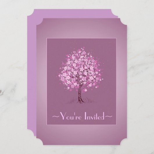 Mooie boomuitnodiging kaart (Voorkant / Achterkant)