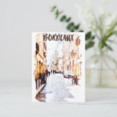 Mooie Bordeaux Frankrijk Waterverf Reizen Briefkaart (Staand voorkant)