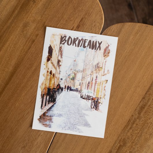 Mooie Bordeaux Frankrijk Waterverf Reizen Briefkaart