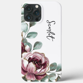 Mooie bordeauxrode rozen bloemen Case-Mate iPhone case