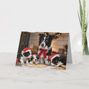 Mooie Border Collie Kerst Koekje Kaart