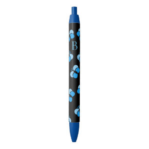 Mooie Borrelende Blauwe Vlinders Monogram Inkt Pen
