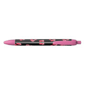 Mooie Borrelende Roze Vlinders Monogram Zwarte Inkt Pen (Achterkant)