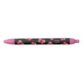 Mooie Borrelende Roze Vlinders Monogram Zwarte Inkt Pen (Voorkant)