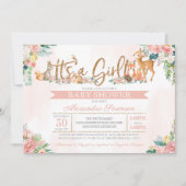 Mooie bos bosdieren meisje baby shower kaart (Voorkant)