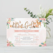 Mooie bos bosdieren meisje baby shower kaart (Staand voorkant)