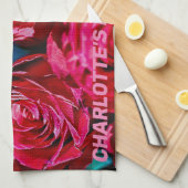 Mooie Bos Rode Rozen Theedoek (Quarter Fold)