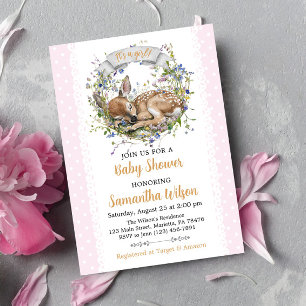 Mooie bos slaapde baby shower uitnodiging