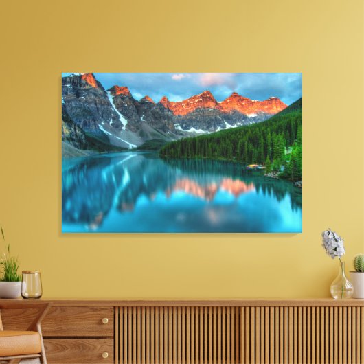 Mooie bosberg met blauw oerhemel canvas afdruk (Insitu (Woonkamer))