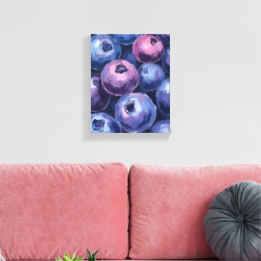 Mooie bosbessen | fruitschilderij canvas afdruk (Insitu (Woonkamer))