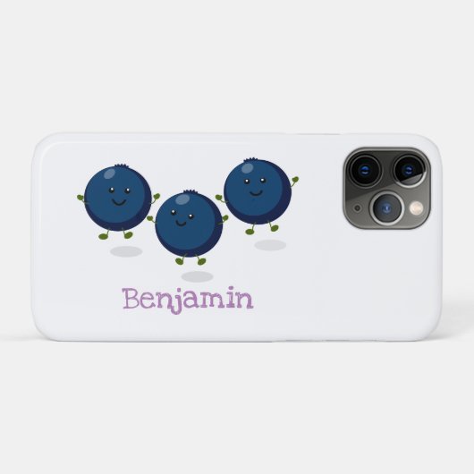 Mooie bosbessen paarse illustratie van de cartoon Case-Mate iPhone case (Achterkant (horizontaal))
