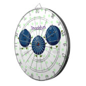 Mooie bosbessen paarse illustratie van de cartoon dartbord (Voorkant Rechts)