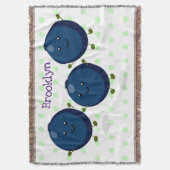 Mooie bosbessen paarse illustratie van de cartoon deken (Voorkant Verticaal)