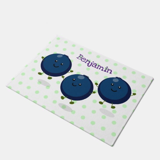 Mooie bosbessen paarse illustratie van de cartoon deurmat (Schuin)