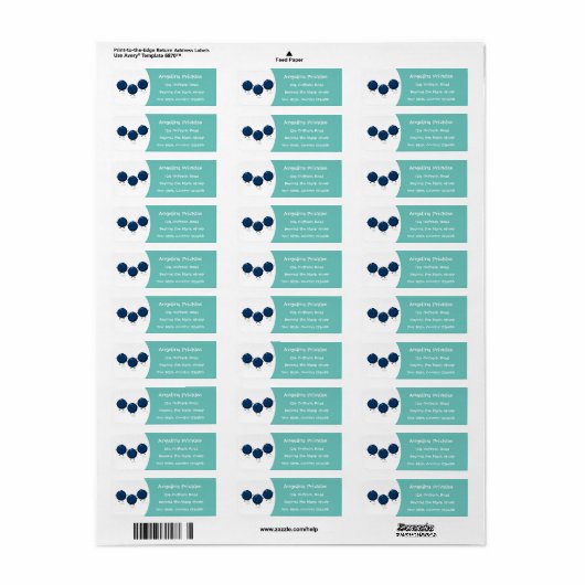 Mooie bosbessen paarse illustratie van de cartoon etiket (Full Sheet)