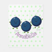 Mooie bosbessen paarse illustratie van de cartoon fleece deken (Voorkant)