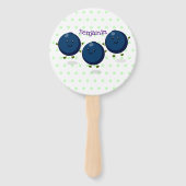 Mooie bosbessen paarse illustratie van de cartoon handwaaier (Achterkant)