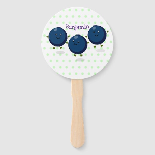 Mooie bosbessen paarse illustratie van de cartoon handwaaier (Voorkant)