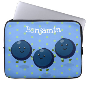 Mooie bosbessen paarse illustratie van de cartoon laptop sleeve