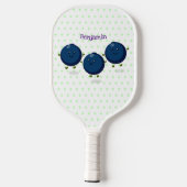 Mooie bosbessen paarse illustratie van de cartoon pickleball paddle (Achterkant)