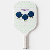Mooie bosbessen paarse illustratie van de cartoon pickleball paddle (Voorkant)