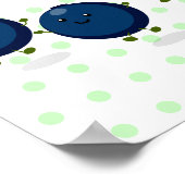 Mooie bosbessen paarse illustratie van de cartoon poster (Hoek)