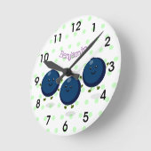 Mooie bosbessen paarse illustratie van de cartoon ronde klok (Hoek)